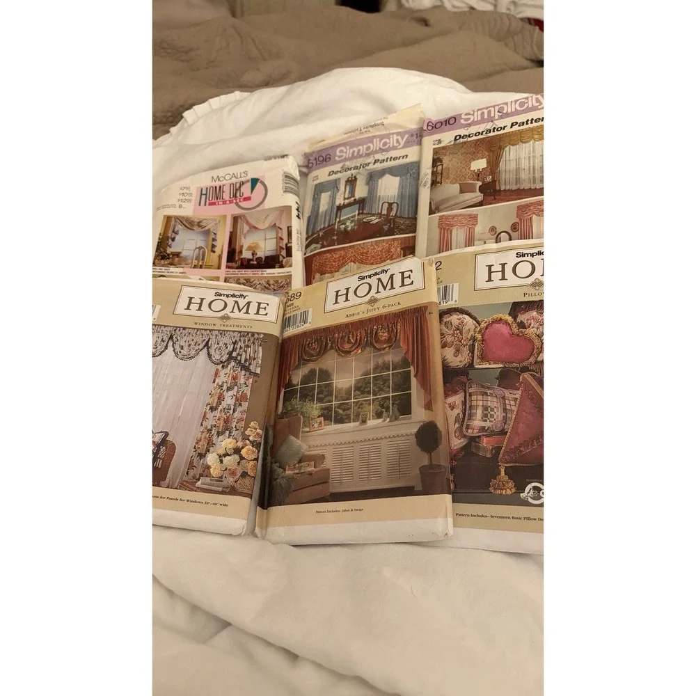 LOT of 5 Vintage Simplicity Sewing Patterns 80s & 90's Home Decorating & Crafts